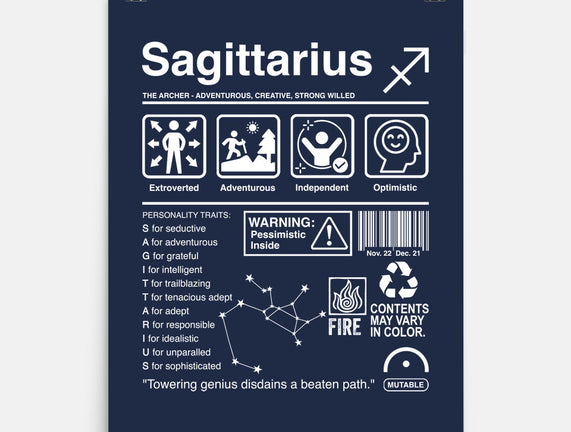 Sagittarius Label