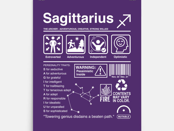 Sagittarius Label
