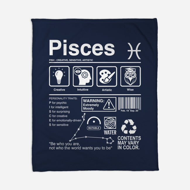 Pisces Label-None-Fleece-Blanket-DrMonekers