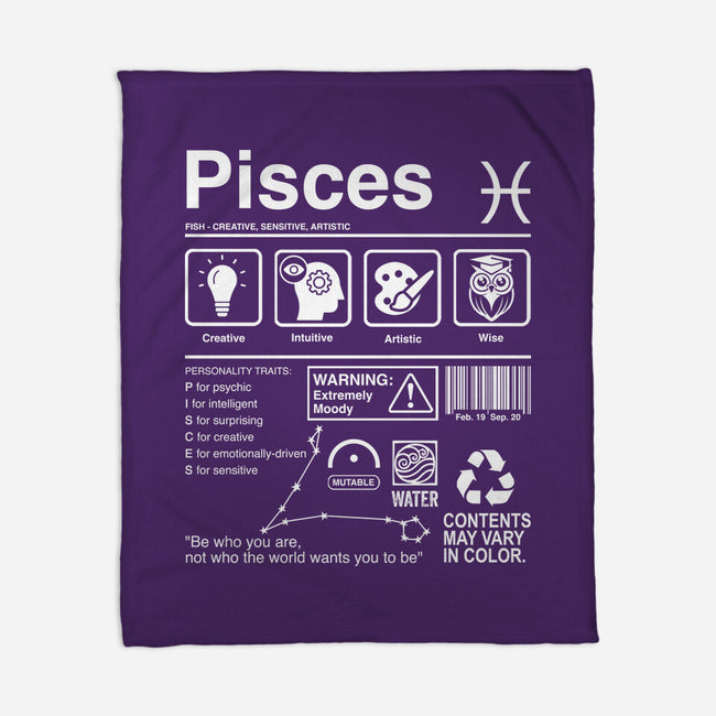 Pisces Label-None-Fleece-Blanket-DrMonekers