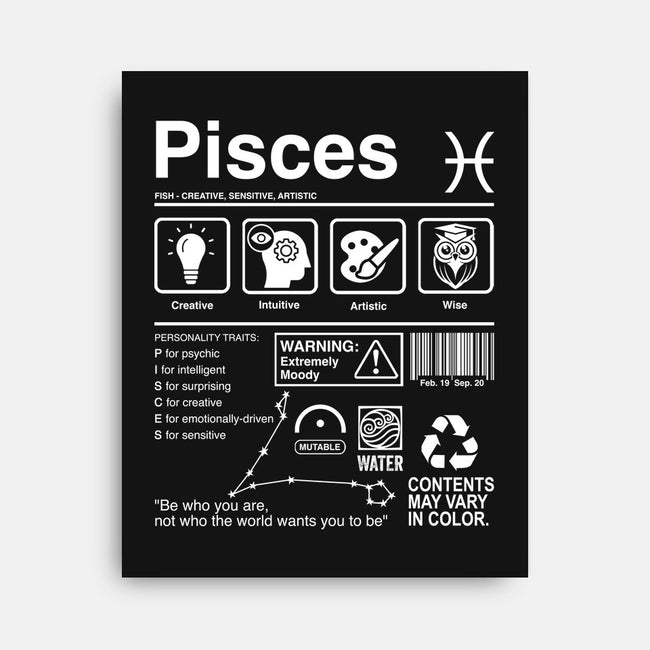 Pisces Label-None-Stretched-Canvas-DrMonekers
