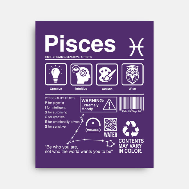 Pisces Label-None-Stretched-Canvas-DrMonekers