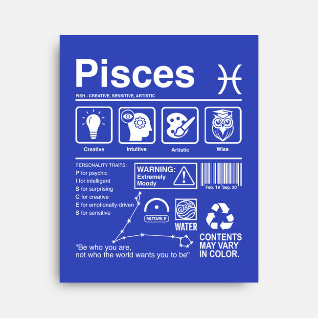 Pisces Label-None-Stretched-Canvas-DrMonekers