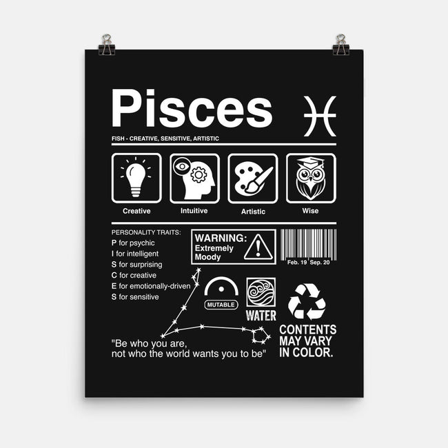 Pisces Label-None-Matte-Poster-DrMonekers