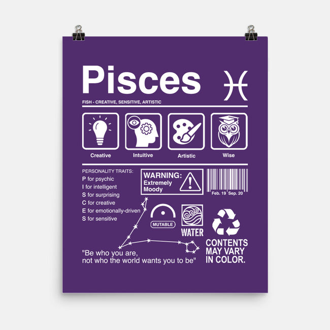 Pisces Label-None-Matte-Poster-DrMonekers