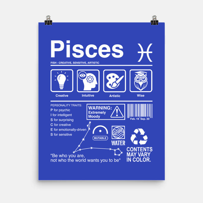 Pisces Label-None-Matte-Poster-DrMonekers