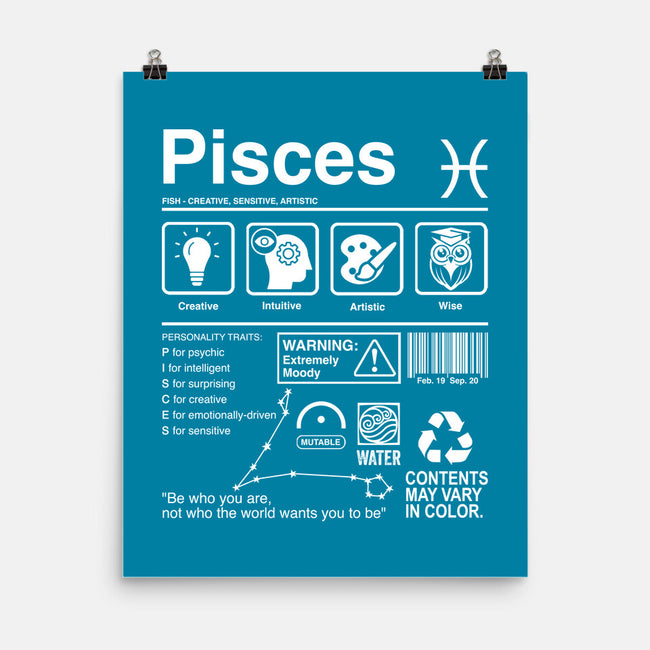 Pisces Label-None-Matte-Poster-DrMonekers