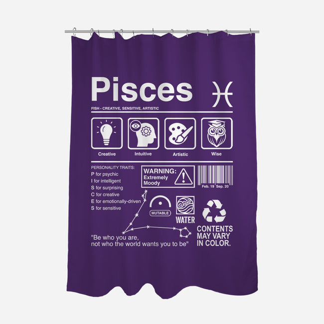 Pisces Label-None-Polyester-Shower Curtain-DrMonekers