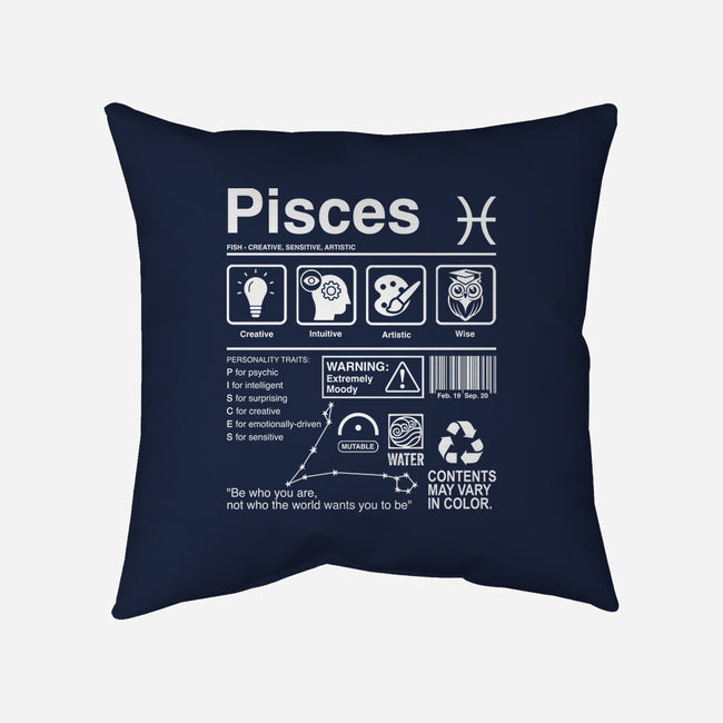 Pisces Label-None-Removable Cover w Insert-Throw Pillow-DrMonekers