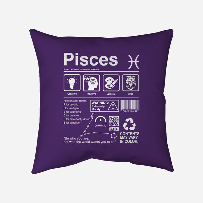 Pisces Label-None-Removable Cover w Insert-Throw Pillow-DrMonekers