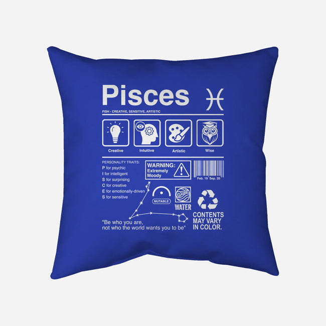 Pisces Label-None-Removable Cover w Insert-Throw Pillow-DrMonekers