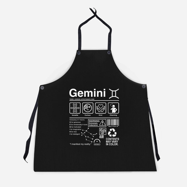 Gemini Label-Unisex-Kitchen-Apron-DrMonekers