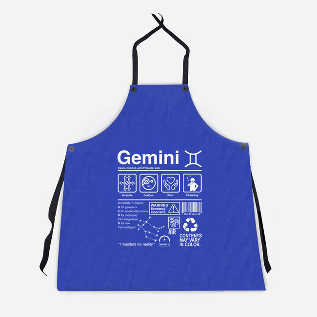 Gemini Label-Unisex-Kitchen-Apron-DrMonekers
