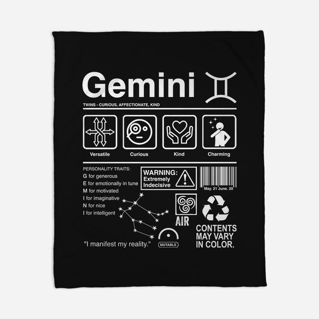 Gemini Label-None-Fleece-Blanket-DrMonekers