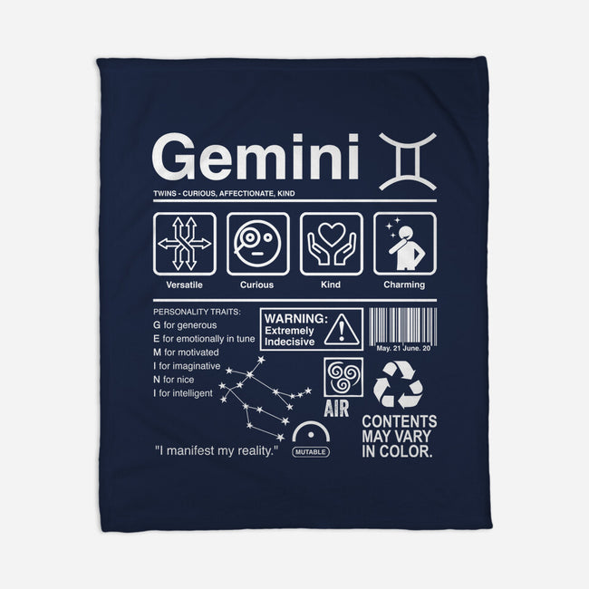 Gemini Label-None-Fleece-Blanket-DrMonekers