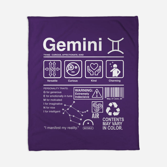 Gemini Label-None-Fleece-Blanket-DrMonekers