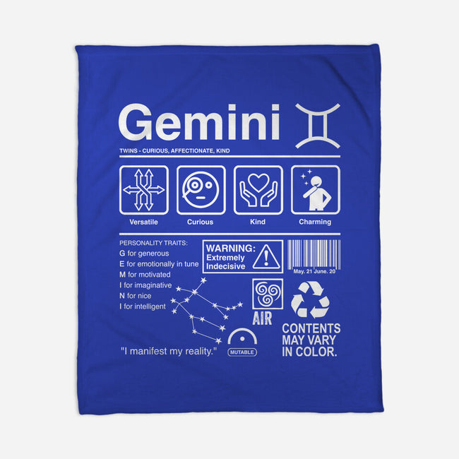 Gemini Label-None-Fleece-Blanket-DrMonekers