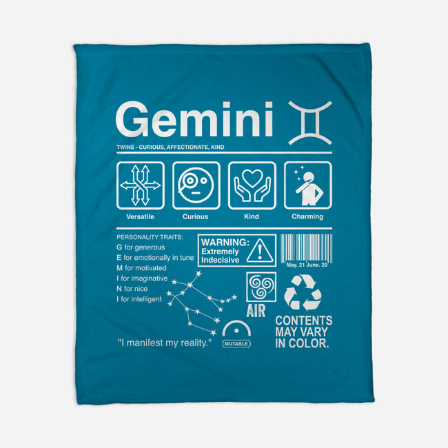 Gemini Label-None-Fleece-Blanket-DrMonekers