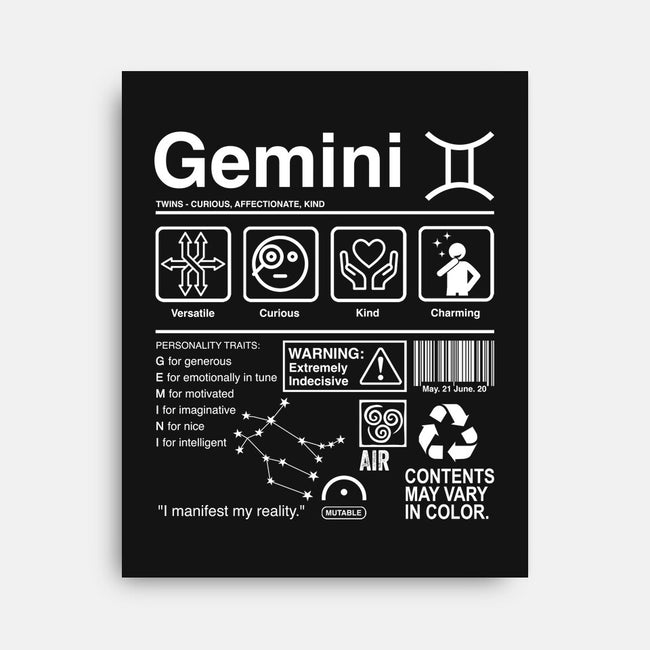 Gemini Label-None-Stretched-Canvas-DrMonekers