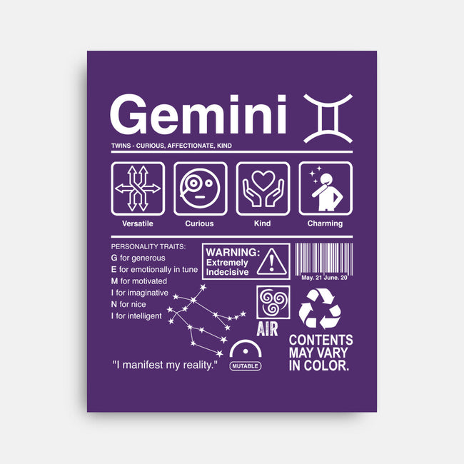 Gemini Label-None-Stretched-Canvas-DrMonekers