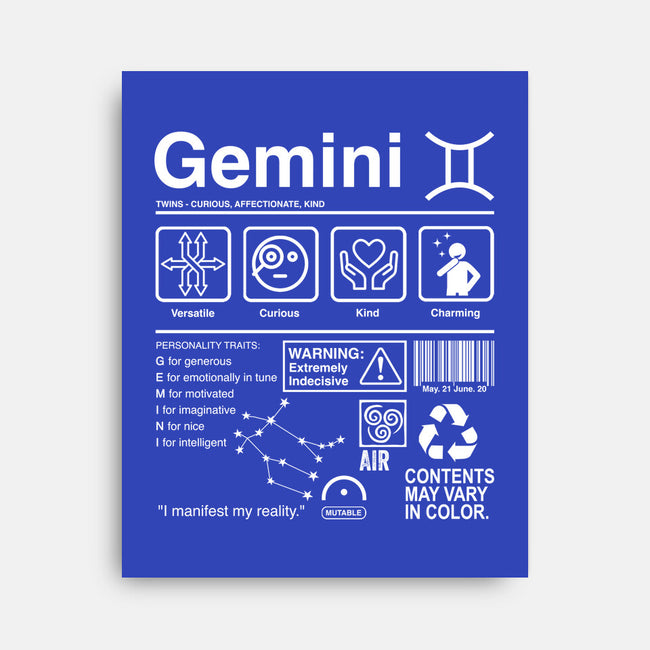 Gemini Label-None-Stretched-Canvas-DrMonekers
