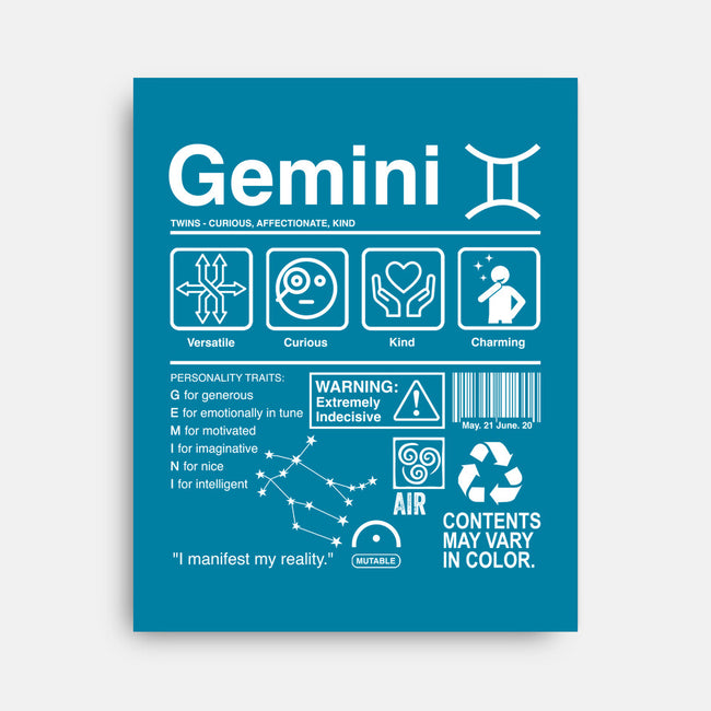 Gemini Label-None-Stretched-Canvas-DrMonekers