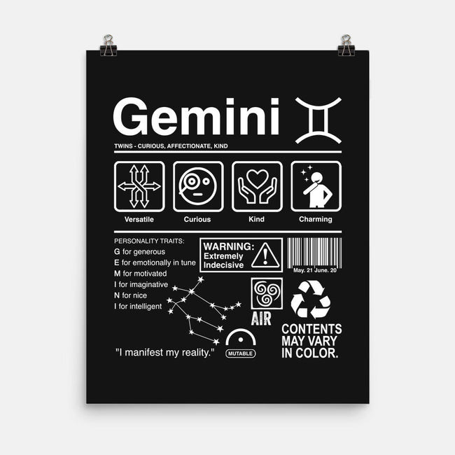 Gemini Label-None-Matte-Poster-DrMonekers