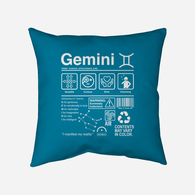 Gemini Label-None-Removable Cover w Insert-Throw Pillow-DrMonekers