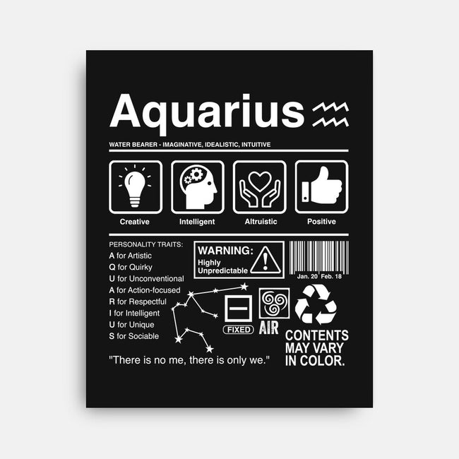 Aquarius Label-None-Stretched-Canvas-DrMonekers