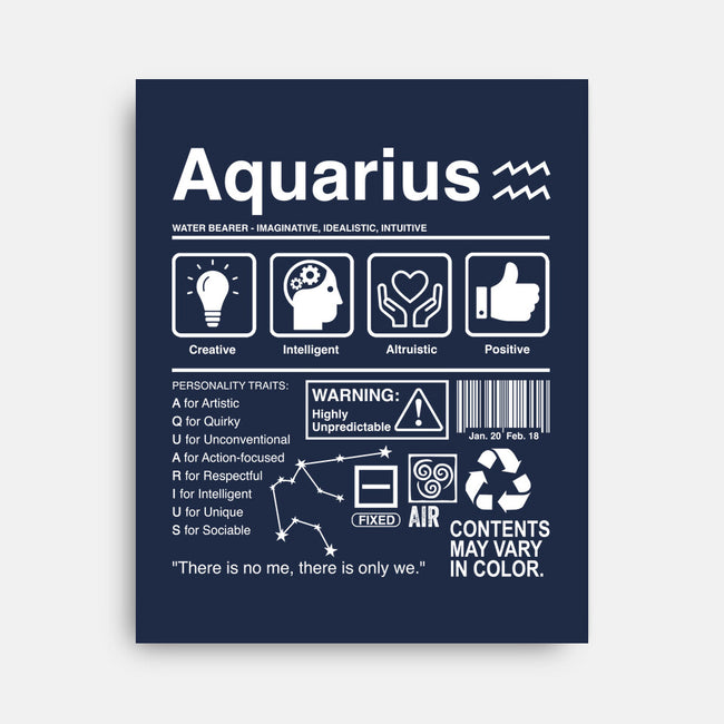 Aquarius Label-None-Stretched-Canvas-DrMonekers