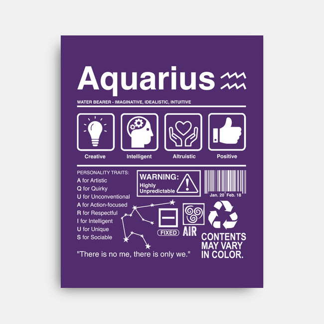 Aquarius Label-None-Stretched-Canvas-DrMonekers