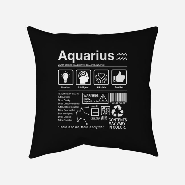 Aquarius Label-None-Removable Cover w Insert-Throw Pillow-DrMonekers