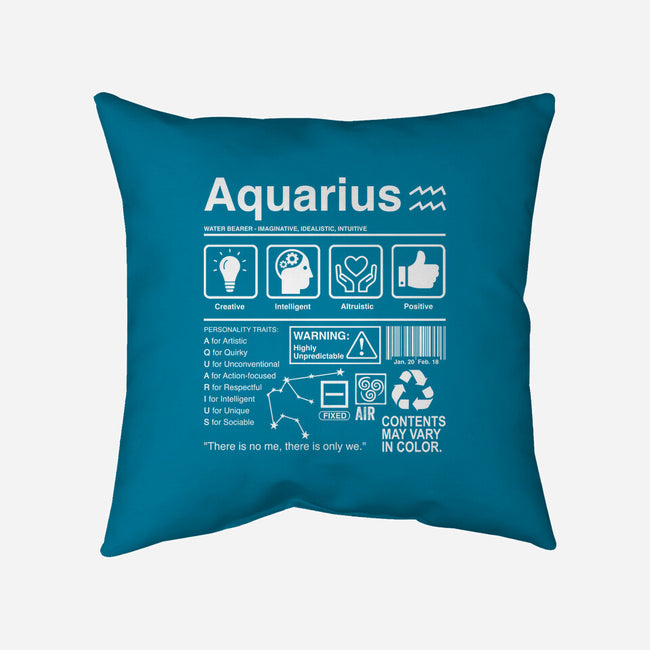 Aquarius Label-None-Removable Cover w Insert-Throw Pillow-DrMonekers