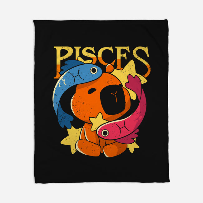 Capybara Pisces-None-Fleece-Blanket-mmandy