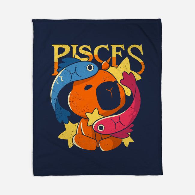 Capybara Pisces-None-Fleece-Blanket-mmandy