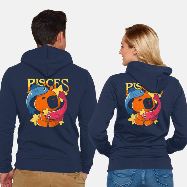 Capybara Pisces-Unisex-Zip-Up-Sweatshirt-mmandy