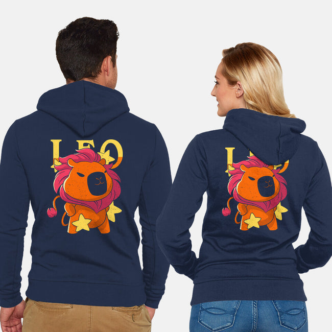 Capybara Leo-Unisex-Zip-Up-Sweatshirt-mmandy