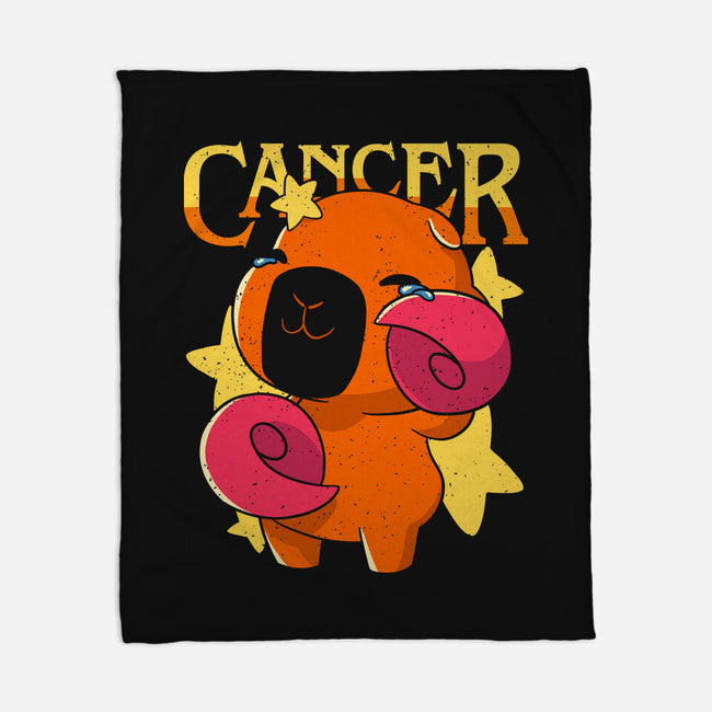Capybara Cancer-None-Fleece-Blanket-mmandy
