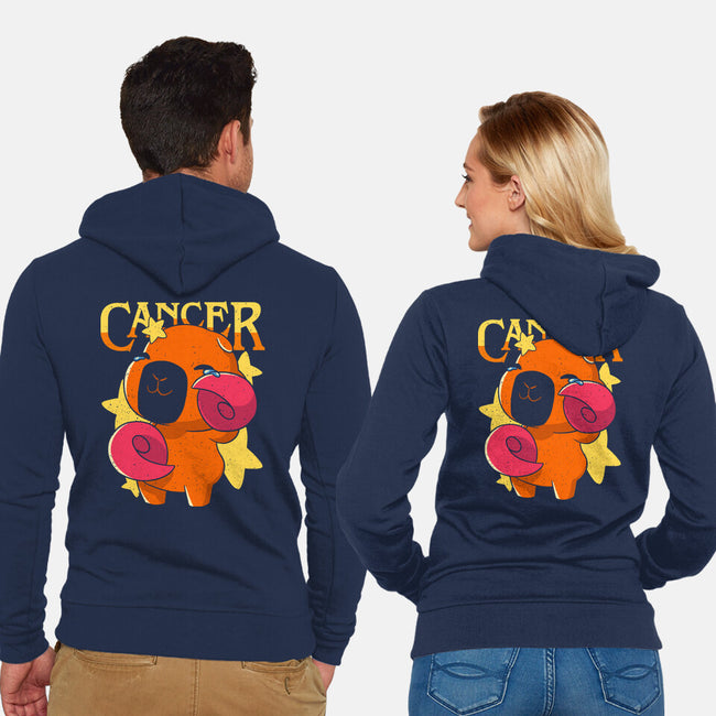 Capybara Cancer-Unisex-Zip-Up-Sweatshirt-mmandy