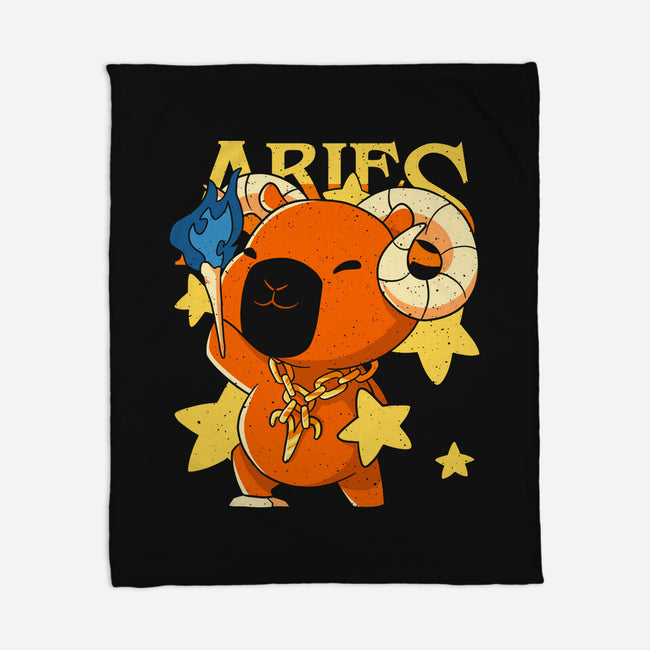 Capybara Aries-None-Fleece-Blanket-mmandy