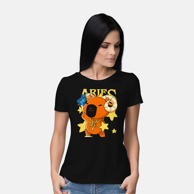 Capybara Aries-Womens-Basic-Tee-mmandy