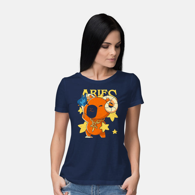 Capybara Aries-Womens-Basic-Tee-mmandy