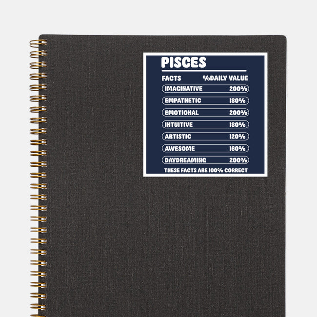 Pisces Facts Chart-None-Glossy-Sticker-MaxoArt