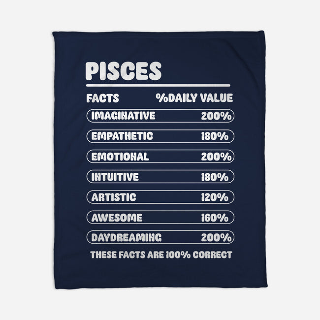 Pisces Facts Chart-None-Fleece-Blanket-MaxoArt