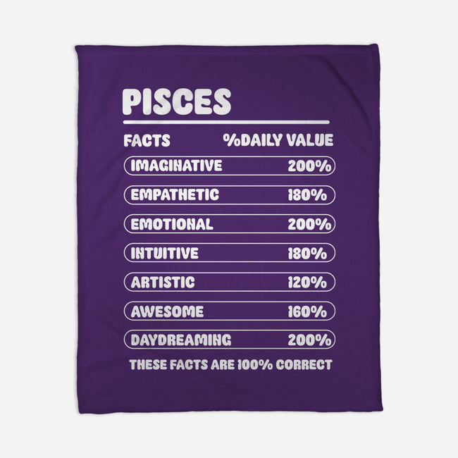 Pisces Facts Chart-None-Fleece-Blanket-MaxoArt