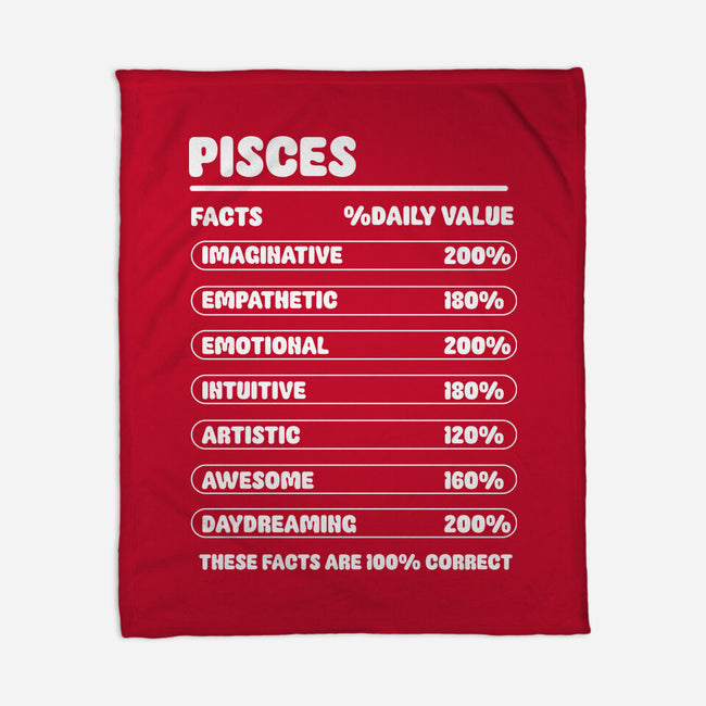 Pisces Facts Chart-None-Fleece-Blanket-MaxoArt