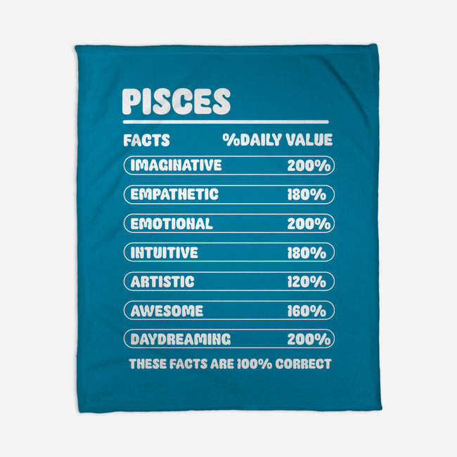 Pisces Facts Chart-None-Fleece-Blanket-MaxoArt