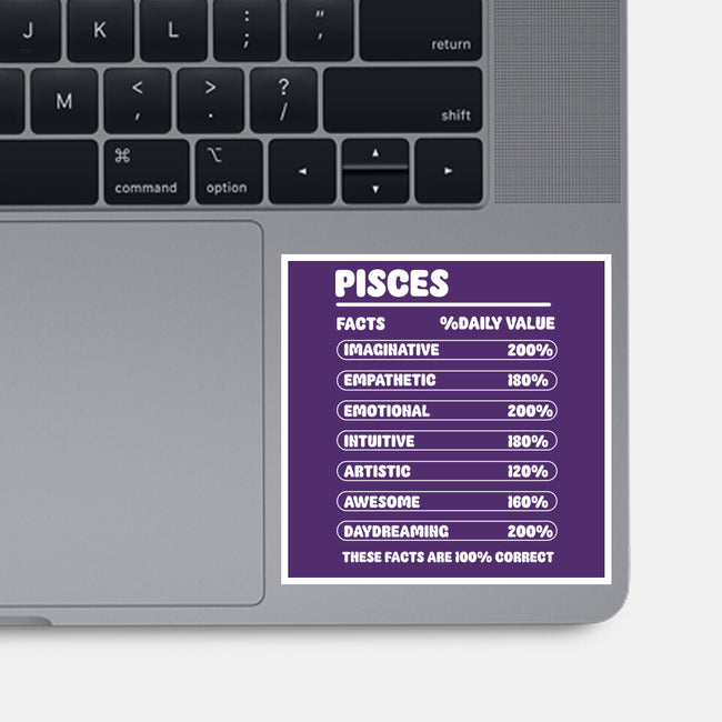Pisces Facts Chart-None-Glossy-Sticker-MaxoArt