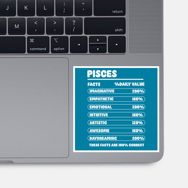 Pisces Facts Chart-None-Glossy-Sticker-MaxoArt