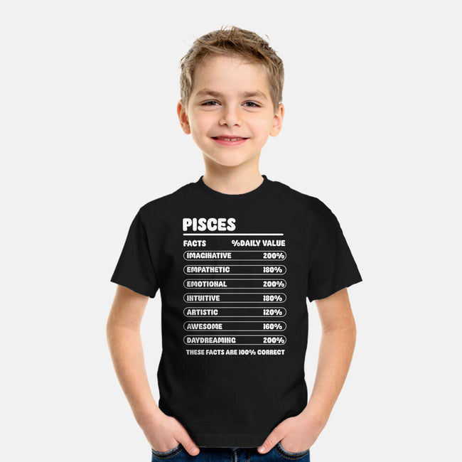 Pisces Facts Chart-Youth-Basic-Tee-MaxoArt
